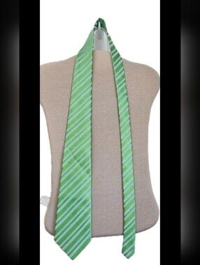 Kailong Silk Tie Mens Necktie Green Striped Formal Handmade Classic Business...